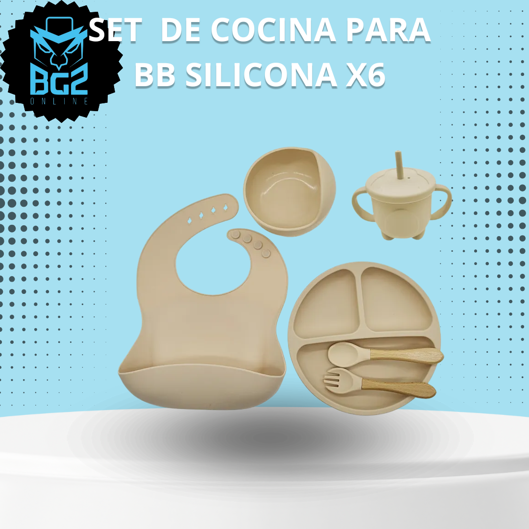 SET  PARA BEBE COCINA X6 SILICONA